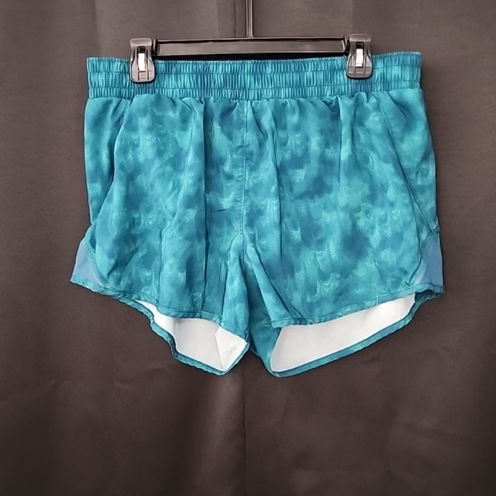 All In Motion Running  Shorts Women’s Size Large Lined Green Marble Print Gym